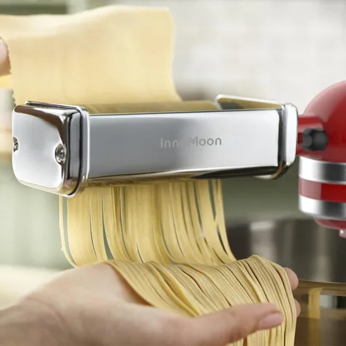 Vista 5 de Accesorio para hacer pasta para batidoras de pie KitchenAid, acero inoxidable para ayuda de cocina, accesorio de pasta, incluye rodillo de hoja