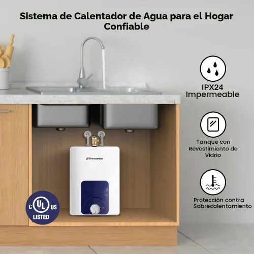 Vista 3 de ThermoMate Calentador de agua eléctrico con certificación UL, ES150B, punto