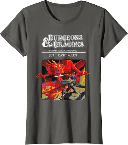 Vista 8 de Dungeons & Dragons Vintage Basic Rules Cover T-Shirt Small Negro