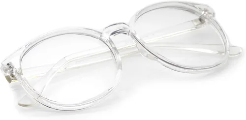 Vista 4 de zeroUV Classic P3 Horn Rimmed Clear Lens Gafas Redondas 2.087 in