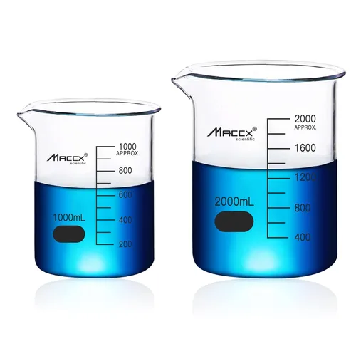 Vista 14 de 34oz (1000ml) Nuevos Vasos de Precipitados de Vidrio Mejorados, Vaso de Laboratorio de Alta Resistencia, 3.3 Borosilicato con Doble Escala