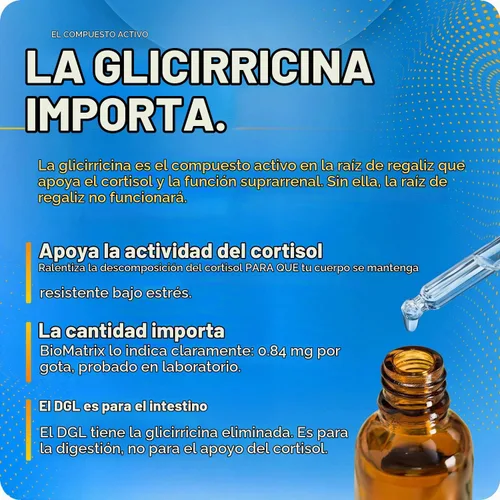 Vista 3 de BioMatrix Extracto de raíz de regaliz (1200 gotas de 2 onzas líquidas) más ingrediente activo que las marcas competidoras