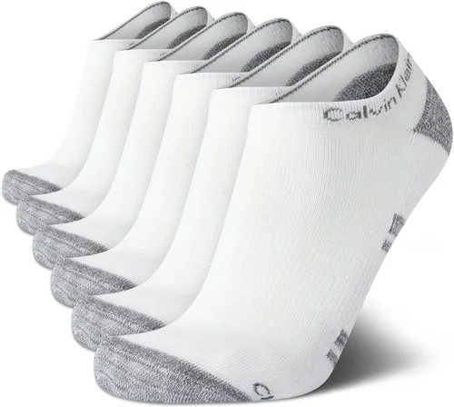 Vista 52 de Calvin Klein Calcetines para hombre, mezcla de algodón, acolchados, sin talla, forro de calcetines atléticos (6 unidades)