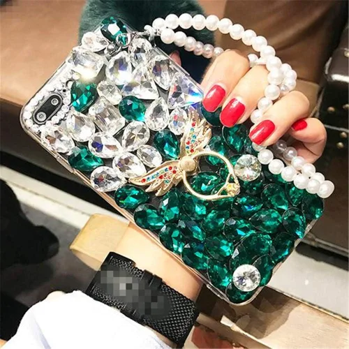 Vista 2 de Funda para Google Pixel 3A, 3D hecha a mano con anillo de ángel con función de atril y bola esponjosa con diamantes de imitación para Google Pixel