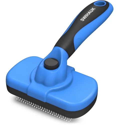 Vista 11 de Swihauk Cepillo Deslizante de Autolimpieza para Perros y Gatos - Cepillo de Desenredado y Aseo Amigable con la Piel para Mascotas con Pelo, Negro