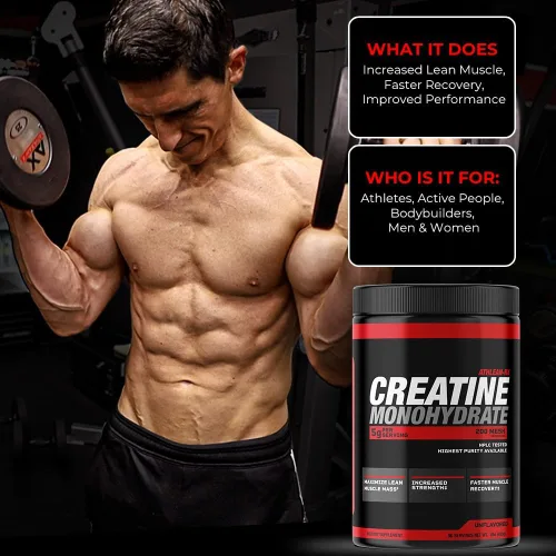 Vista 4 de ATHLEAN-X X-CREATINE - Polvo de monohidrato de creatina micronizada pura, apoya la fuerza muscular, la potencia y la recuperación, sin gluten, sin