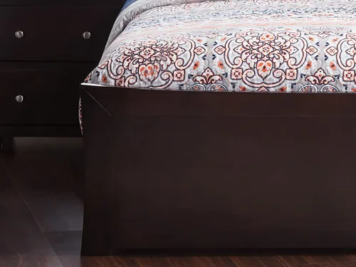 Vista 6 de AFI, Metro - Cama Queen de plataforma de madera de perfil bajo con estribo a juego, color espresso