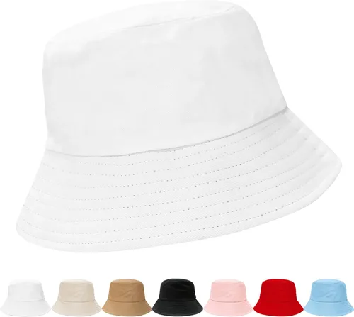 Vista 13 de NPQQUAN Bucket Hats for Men Woman Packable Foldable Sun Hats for Women Beige