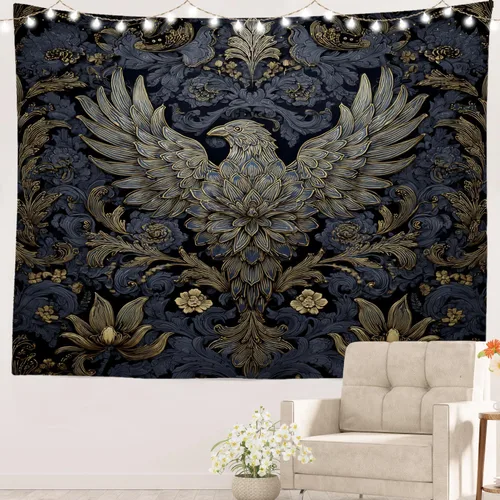 Vista 28 de Batmerry Peaceful Retreat Beautiful Landscape Polyester Tapestry, Blooming Garden Setting Lightweight Wall Hanging High-Definition Print Backdrop