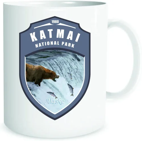 Vista 2 de Colección Las 63 tazas de café blancas de los Parques Nacionales de EE. UU. (KATMAI)