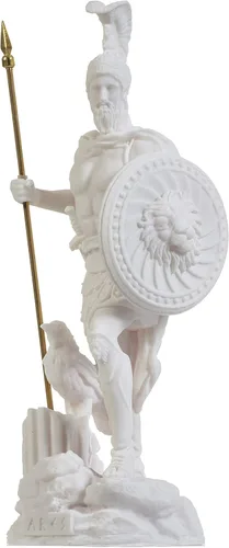 Vista 2 de BEAUTIFUL GREEK STATUES Ares Mars God of War Zeus Son Estatua romana de Alabastro 9.84