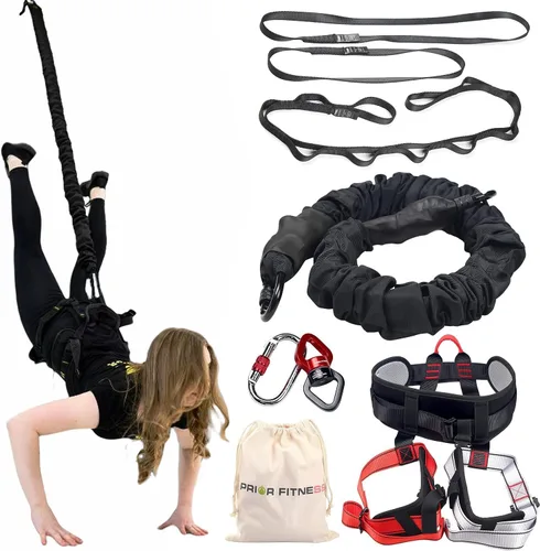 Vista 7 de PRIOR FITNESS Juego de Fitness Bungee Yoga Cuerda de Bungee Resistencia Cuerda de Aire Baile Ejercicio Fitness Equipo de Entrenamiento Profesional