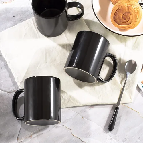 Vista 3 de BYCNZB Juego de 6 tazas de café de 12 onzas para café, té, cacao, leche (negro)