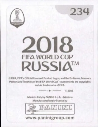 Vista 2 de Pegatinas de la Copa del Mundo Panini 2018 Rusia #234 Pedro Gallese Perú - Calcomanías oficiales de álbum en estado crudo (NM o mejor)