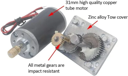Vista 6 de DC alta velocidad de torsión reduce motor eléctrico reversible motor de engranaje 0.315 in eje (12V 10RPM)