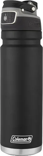 Vista 5 de Coleman Autoseal FreeFlow - Botella de agua de acero inoxidable, color negro, 24 onzas