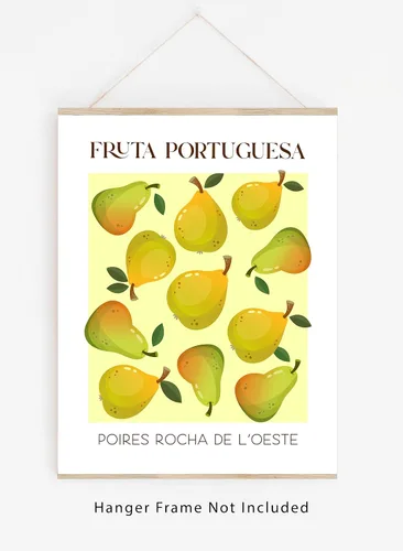 Vista 4 de WESTBROOK DESIGN STUDIO Impresión artística abstracta de frutas No.12 peras exposición. Decoración moderna de pared de cocina sin marco, 11 x 14