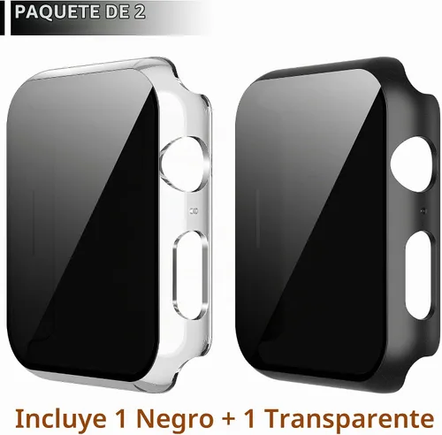 Vista 2 de Misxi - Juego de 2 fundas de PC con protección de privacidad para Apple Watch SE 3 (2025) SE 2 Series 6 Series 5 Series 4 de 40mm, cubierta delgada