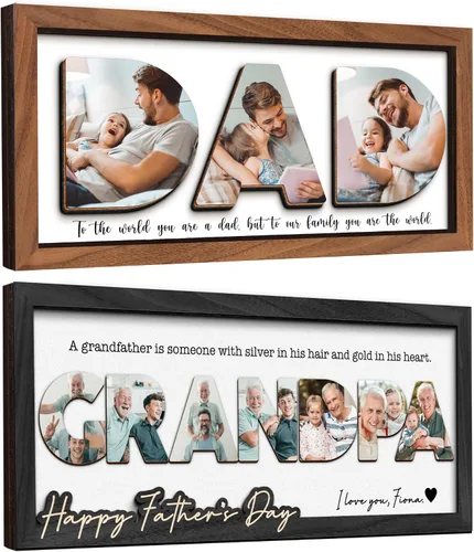 Vista 38 de Regalos personalizados de béisbol con texto en inglés «We Caught the Best Dad», regalos para el Día del Padre de parte del hijo, marco de madera