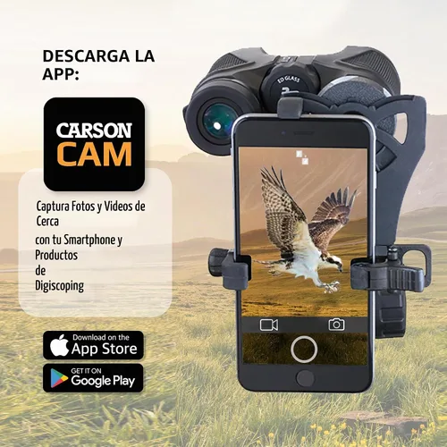 Vista 2 de Carson HookUpz 2.0 universal para smartphone, adaptador óptico para prismáticos, catalejos, telescopios, microscopios, monoculars y más (IS-200)