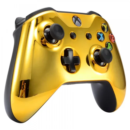 Vista 4 de eXtremeRate Chrome Gold Front Housing Shell Faceplate for Xbox One S & Xbox One X Controller - Controller NOT Included
