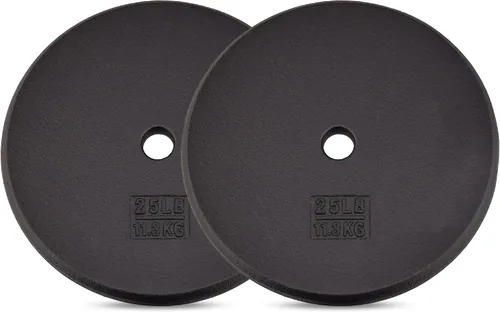 Vista 17 de Yes4All Standard Weight Plates, 1-Inch Cast Iron Barbell Weights, Wide Range 5–50 LB, Ideal for Strength Training & Workout Routine, Available in
