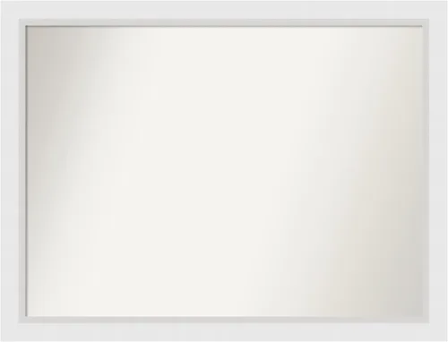 Vista 254 de Amanti Art Espejo de baño blanco para sobre el fregadero, 24 x 26 pulgadas, espejo rectangular blanco y blanco, marco de madera contemporáneo