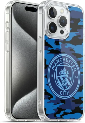 Vista 155 de Head Case Designs Funda de gel con licencia oficial del Manchester City Man City FC Blue Moon Badge Camou [protección de grado militar] compatible