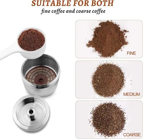 Vista 3 de Cápsula de café recargable reutilizable, cápsula de café de acero inoxidable, filtro de café concentrado italiano compatible con máquina de café