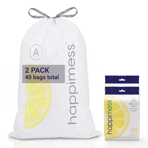 Vista 19 de happimess Bolsas de basura con cordón de 8 galones (30 litros), sin perfume, transparentes, resistentes para cocina y hogar, ajuste personalizado