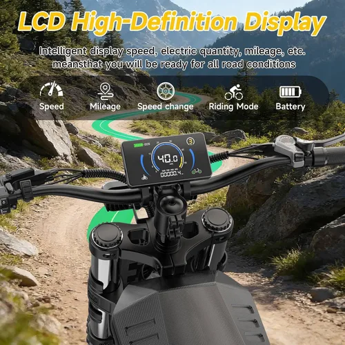 Vista 5 de HiKeep Bicicleta eléctrica para adultos – Peak 3000W, 52V 40Ah Fat Tire E-Bike con neumáticos de 20 x 4.0, suspensión completa, frenos hidráulicos