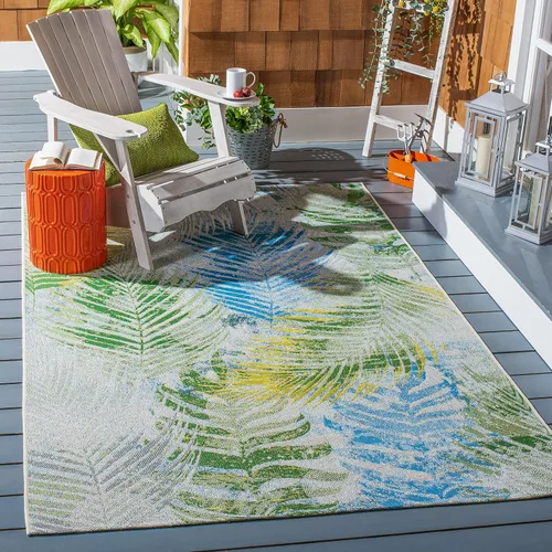 Vista 7 de SAFAVIEH Summer Collection SMR485Y - Alfombra decorativa de 2 x 8 pies, para interiores y exteriores, no desprende pelusa, fácil de limpiar