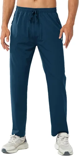 Vista 4 de NORTHYARD Pantalones deportivos para correr para hombre, pantalones de gimnasio ligeros, pantalones de correr con dobladillo abierto