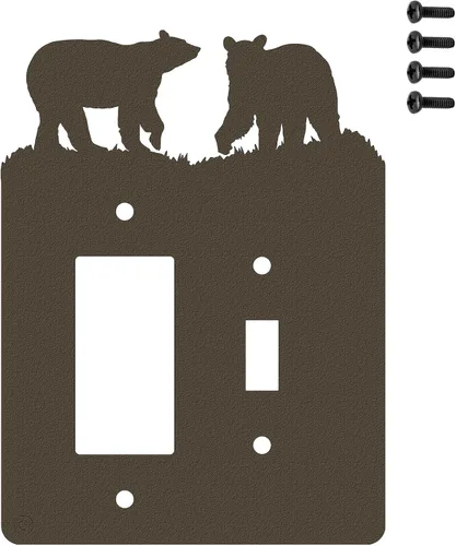 Vista 29 de Bear - Placa de pared dúplex individual (potencia única, negra) - Fabricado en Estados Unidos