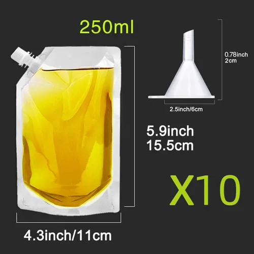 Vista 2 de Frascos de Plástico-Corredores de Ron Bolsas de Licor de Plástico para Colar Alcohol, A Prueba de Fugas, Sin BPA, Kit de Frasco de Viaje de Jugo