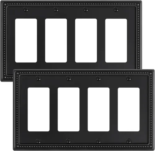 Vista 144 de Paquete de 2 cubiertas de placa de interruptor de luz de doble palanca, cubiertas decorativas de placa de doble interruptor Pearls, placa de pared