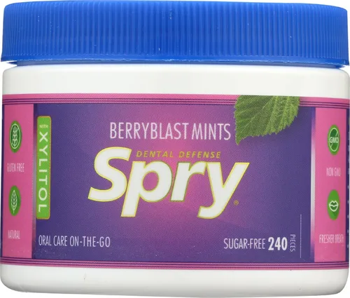 Vista 18 de Spry Xylitol Berry Blast - Caramelos sin azúcar, promueve la salud oral, aumenta la producción de saliva, detiene el mal aliento, sin OMG, sin