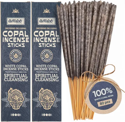 Vista 8 de Varillas de Incienso de Copal Mexicano, Resina Sagrada Tradicional, 20 Varillas, Incienso de Copal Blanco.