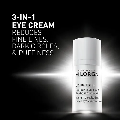 Vista 3 de Filorga Optim-Eyes Eye Cream, Revitalizing 3-in-1 Skin Treatment for Rapid Reduction of Dark Circles, Wrinkles & Puffiness Around the Eyes, 0.5 fl.
