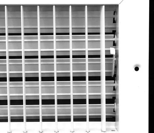 Vista 2 de Difusor de suministro de aire ajustable de 18 pulgadas de ancho x 6 pulgadas de alto - cubierta de ventilación de HVAC para pared lateral o techo