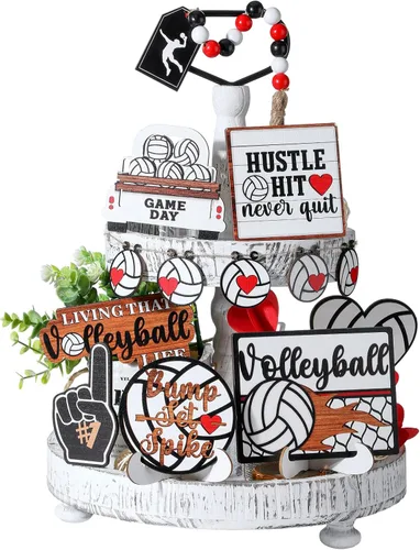 Vista 13 de FairySandy - 13 piezas de mesa de madera para decoración de mesa de béisbol Baseball Decorations, Baseball Home Decor, Season Party Supplies