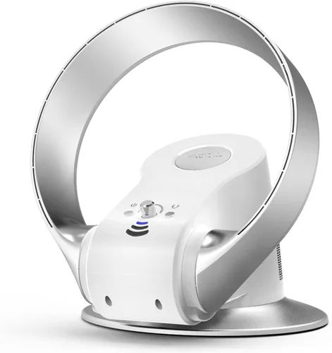 Vista 9 de Ventilador de pared sin hojas de 14 pulgadas con control remoto/temporizador, ventilador sin aspas montado en la pared/ventilador de escritorio, 7