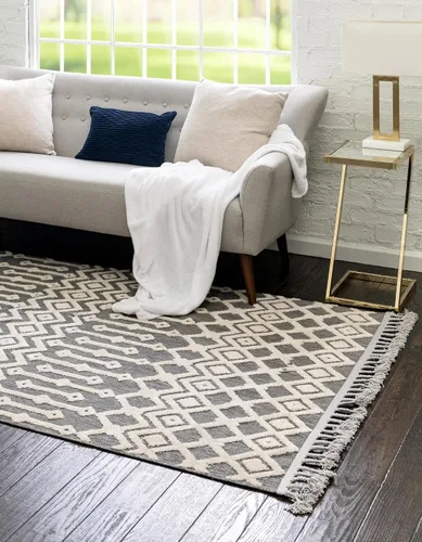 Vista 4 de Unique Loom Arlo Collection Alfombra de área - Lenny (rectangular 2' 0" x 3' 0", carbón/marfil)