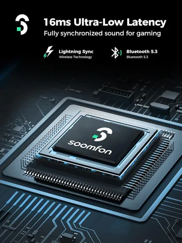 Vista 2 de SOOMFON VR Wireless Gaming Earbuds 16ms Low Latency, Dual Connection, 2.4GHz Wireless, USB-C Dongle Included-Compatible with Meta Quest 3,Quest