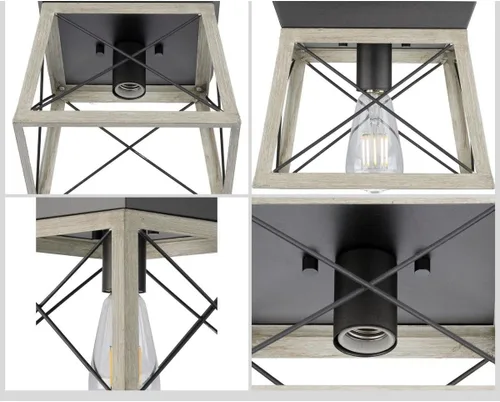 Vista 9 de Progress Lighting Briarwood Collection - Lámpara de techo de 1 luz, lámpara de techo empotrada para luces interiores de cocina, pasillo, dormitorio