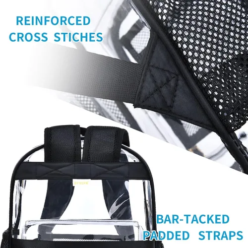 Vista 3 de BYXEPA Mochila transparente resistente TPU transparente, Negro
