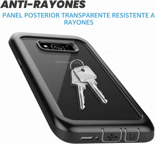 Vista 5 de Funda para Samsung Galaxy S8, carcasa de cuerpo completo con protector de pantalla integrado, delgado, transparente, absorbente de golpes, a prueba