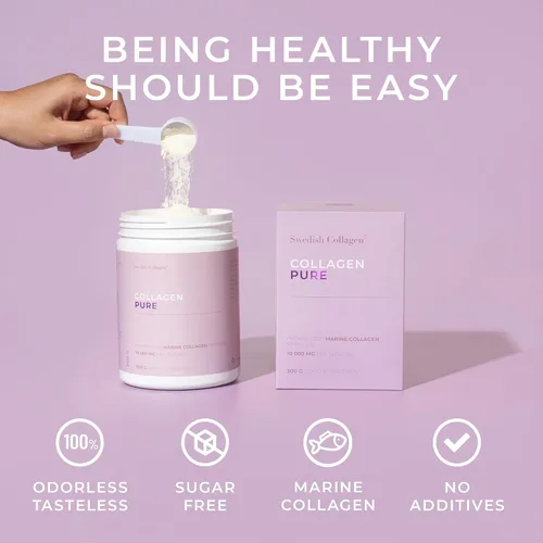 Vista 5 de Swedish Collagen Polvo de colágeno marino hidrolizado 10,000 mg por porción - 2 x 10.58 oz (21.16 oz en total) Péptidos puros sin sabor