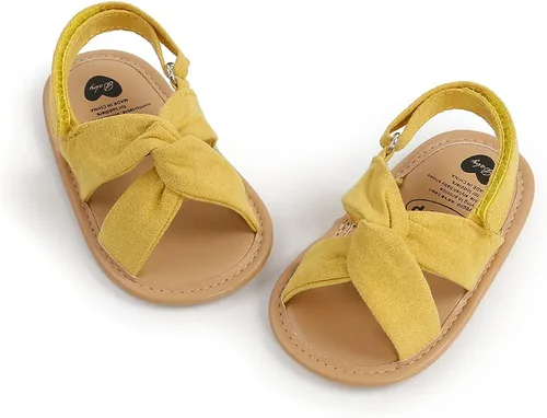 Vista 4 de Timatego Sandalias de verano para bebés y niñas con suela suave de flores para recién nacidos, zapatos de vestir para cuna