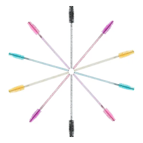 Vista 6 de G2PLUS 50 cepillos de rímel de pestañas, carretes de pestañas desechables, varitas de rímel de cristal flexibles para extensiones de pestañas, aseo